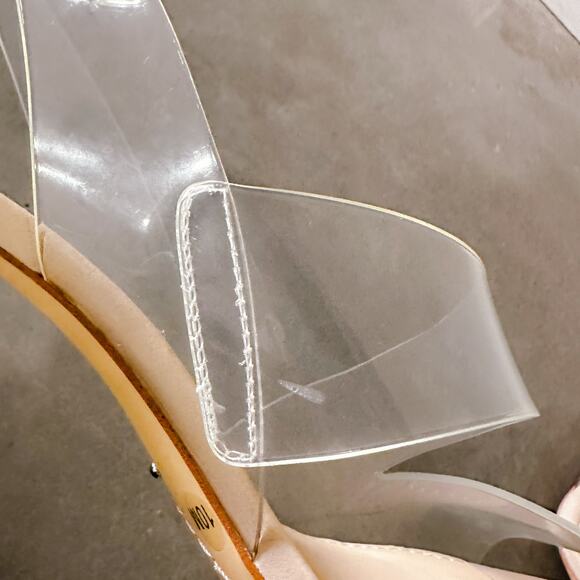 Gianni Bini Ahrley Lucite Clear Vinyl Ankle Strap Strappy Sandals Heels 10 NWT - Picture 9 of 12